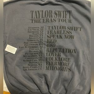 Taylor Swift Navy Crewneck Small Eras Tour (CONCERT ONLY MERCH)